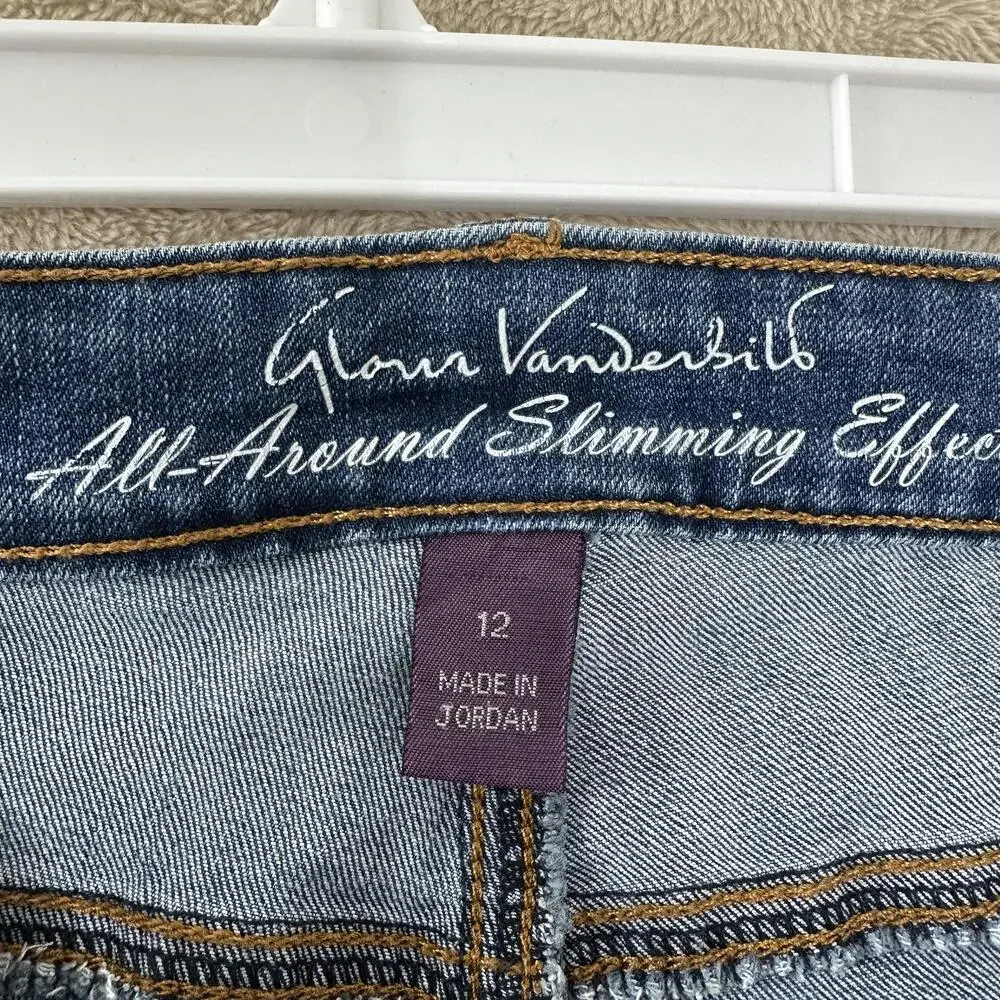 Gloria Vanderbilt Jeans Womens 12 Blue High Rise Crop Slimming Stretch Denim